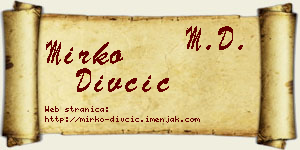 Mirko Divčić vizit kartica